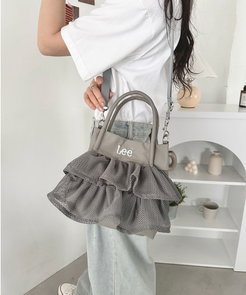 トートバッグ Lee/メッシュフリル 2way バッグ/軽量/シワポリ素材/レディース レディースの画像