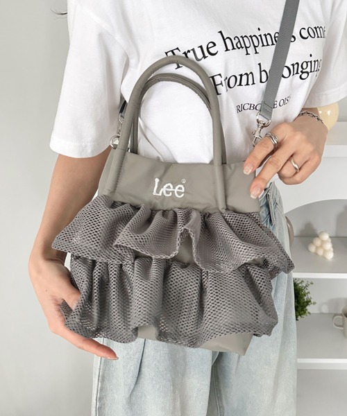 トートバッグ Lee/メッシュフリル 2way バッグ/軽量/シワポリ素材/レディース レディースの画像