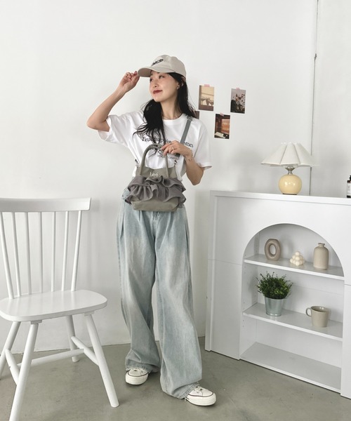 トートバッグ Lee/メッシュフリル 2way バッグ/軽量/シワポリ素材/レディース レディースの画像