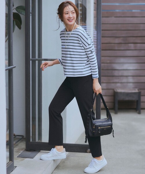 「23区」 イージーパンツ 34 ネイビー レディース_画像6