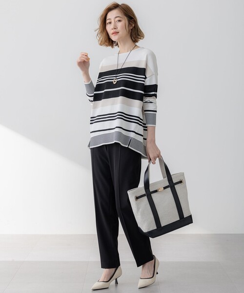 「23区」 イージーパンツ 34 ネイビー レディース_画像7