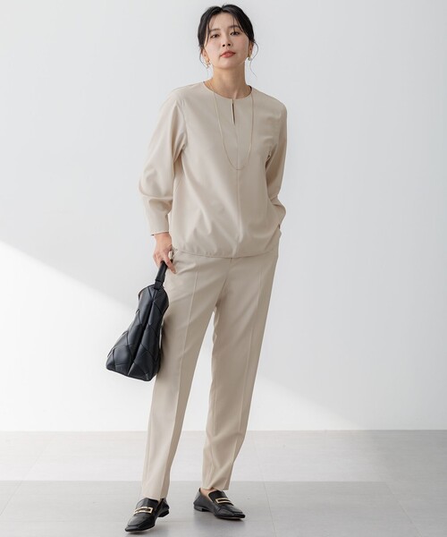 「23区」 イージーパンツ 34 ネイビー レディース_画像9