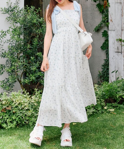 「OLIVE des OLIVE」 キャミソールワンピース MEDIUM オフホワイト レディース_画像3