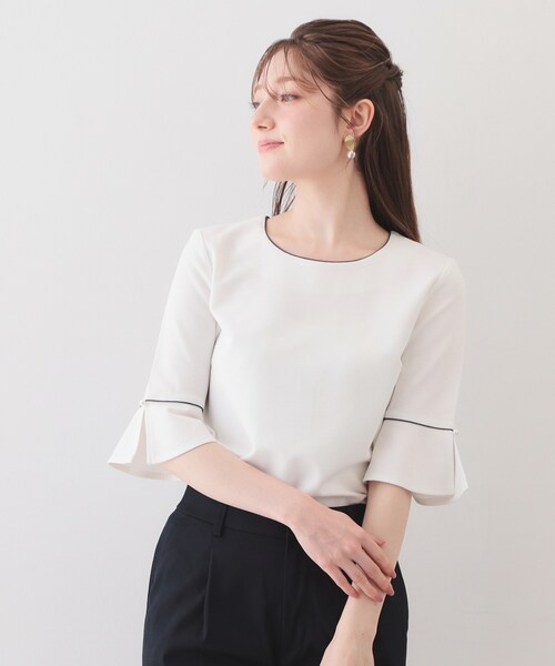 LoisCRAYON フレアスリーブトップス index（インデックス） tシャツ 「接触冷感／UVケア」フレアスリーブ