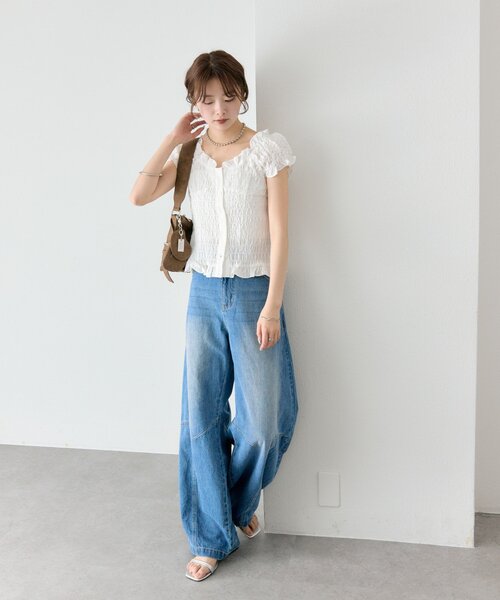 mystic（ミスティック） ブラウス シャツ 「新色無地BLU・6色展開