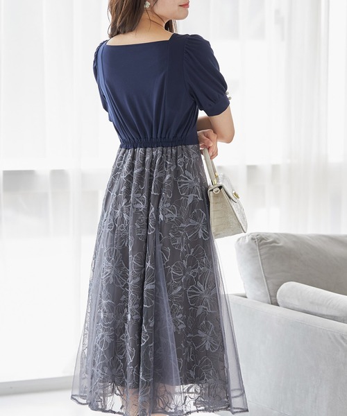 「tocco closet」 ドッキングワンピース M ブルー レディース_画像4