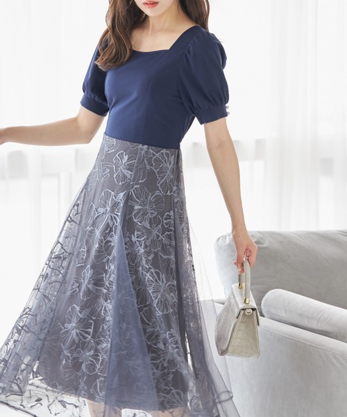 「tocco closet」 ドッキングワンピース M ブルー レディース_画像6