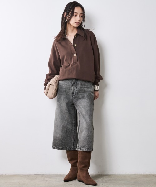 「CHIC STYLE」 スウェットカットソー L ブラウン レディース_画像2