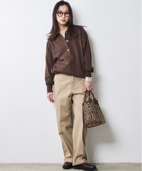 「CHIC STYLE」 スウェットカットソー L ブラウン レディース_画像3