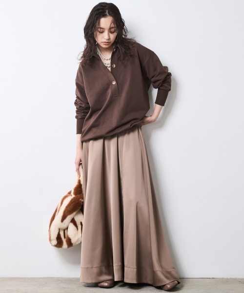 「CHIC STYLE」 スウェットカットソー L ブラウン レディース_画像8