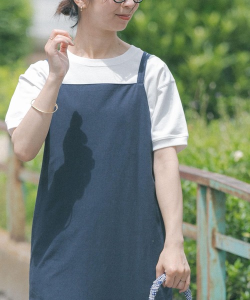 「FORK&SPOON」 半袖Tシャツ 1 ネイビー レディース_画像5