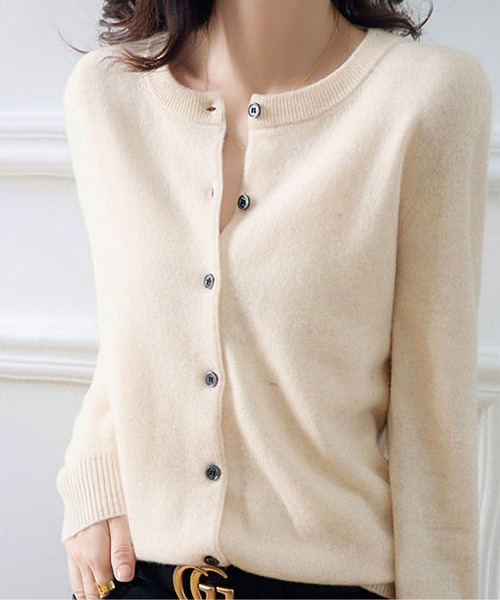 「BLANC FICELLE」 ニットカーディガン X-LARGE ネイビー レディース_画像4