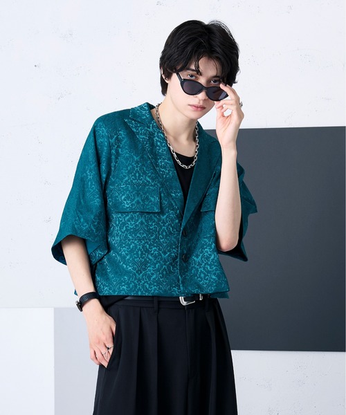 「Ellno Loset」 テーラードジャケット X-SMALL ブルーグリーン メンズ_画像7