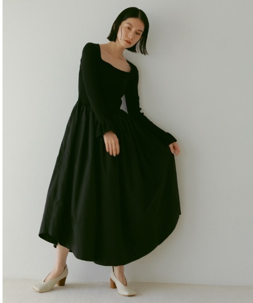 「CASA FLINE」 ドッキングワンピース FREE ブラック レディース_7