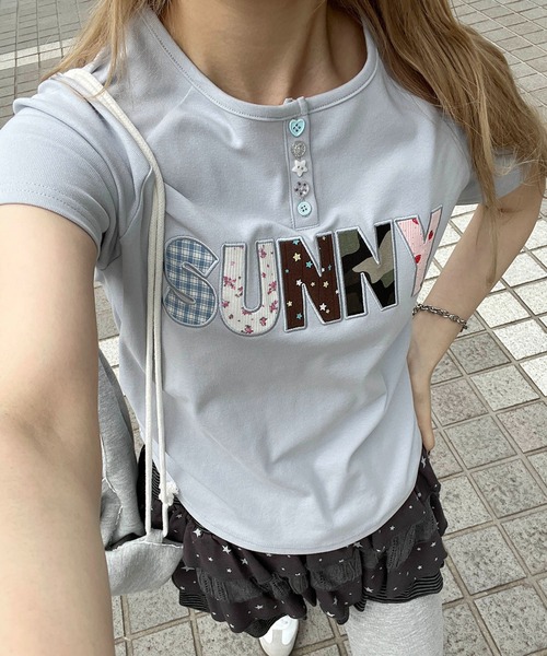 WC tシャツ 半袖 「夏の大本命トップス」アソートボタンパッチワーク
