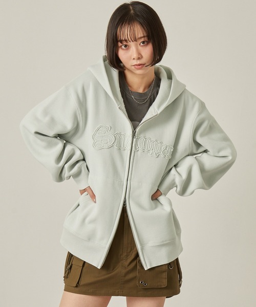 「Snap club」 ジップアップパーカー M ブラック レディース_画像4