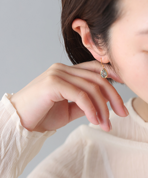 ピアス 「WEB限定」「SAMH by LILAS」グリーンアメジストピアス SVK18GP（両耳） レディースの画像