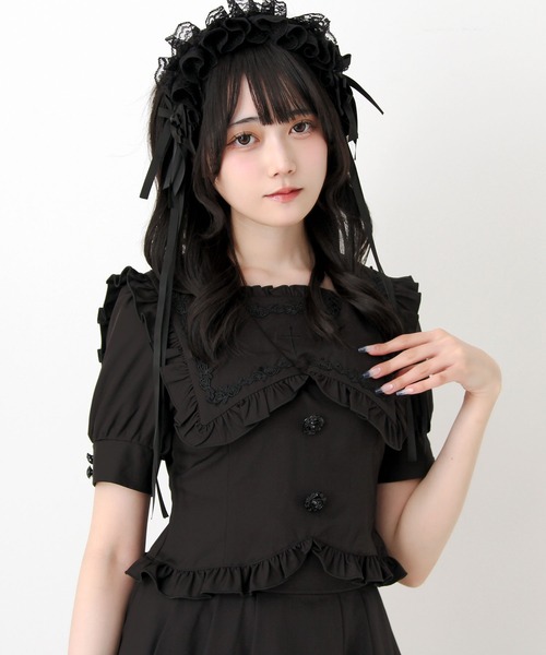 DearMyLove セットアップ ゴシック風十字架バラレースフリルセーラー