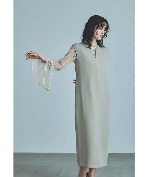 「niana」 ノースリーブワンピース S ミント レディース_画像6