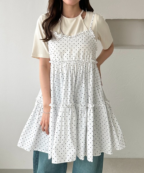「apres jour clair」 キャミソールワンピース X-LARGE ベージュ レディース_画像2