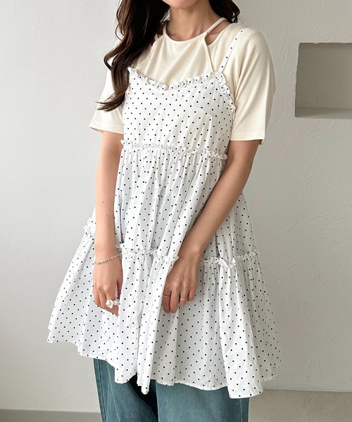 「apres jour clair」 キャミソールワンピース X-LARGE ベージュ レディース_画像3