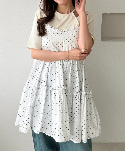 「apres jour clair」 キャミソールワンピース X-LARGE ベージュ レディース_画像5
