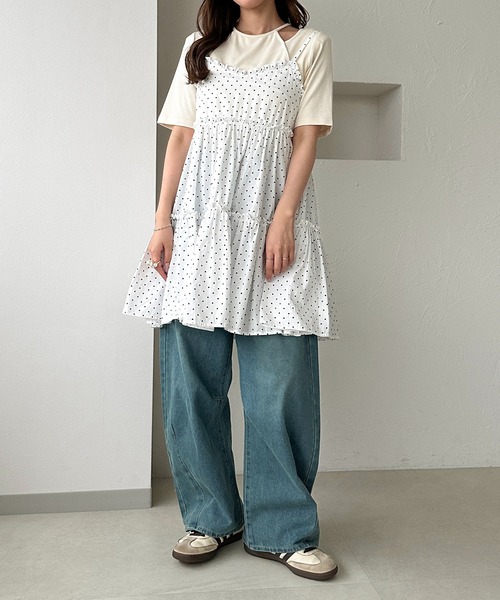 「apres jour clair」 キャミソールワンピース X-LARGE ベージュ レディース_画像7