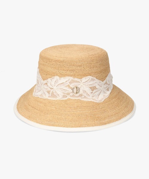 美品　シャポードオー　ストローハット Chapeau d' O（シャポードオー） ストローハット M/57.5cm ブラック