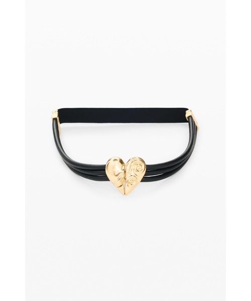 ベルト Leather triple cord gold heart belt / レザートリプルコードゴールドハートベルト レディース
