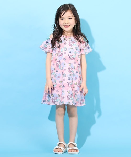 ワンピース ディズニー プリンセス総柄シフォンワンピース 4897K