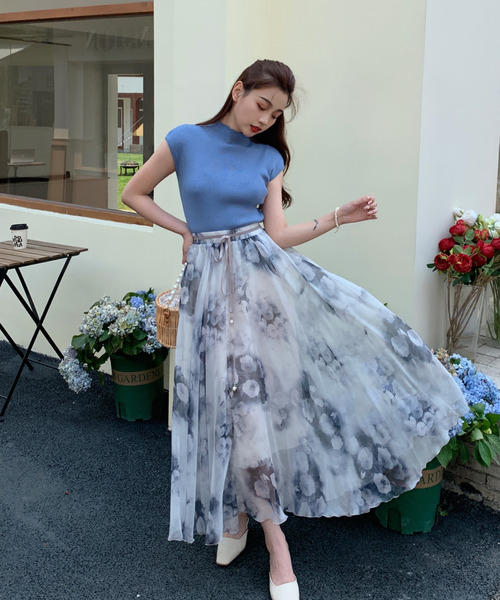 emi+ スカート 花柄シフォンフレアスカート : ZOZOTOWN Yahoo!店 