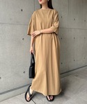 ワンピース 夏 半袖 配色ステッチオーバーサイ...の詳細画像3