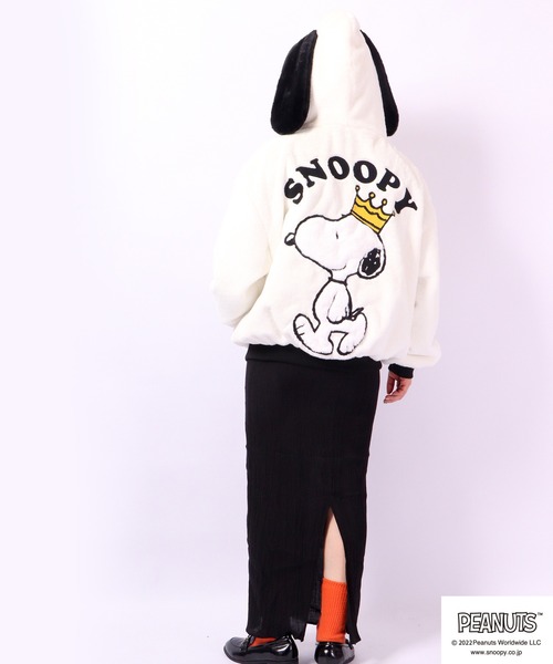 PEANUTS パーカー SNOOPYフェイクファーパーカー メンズ レディース