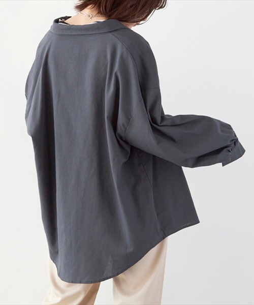 STYLEBLOCK ブラウス シャツ コットンリネンオーバーサイズ