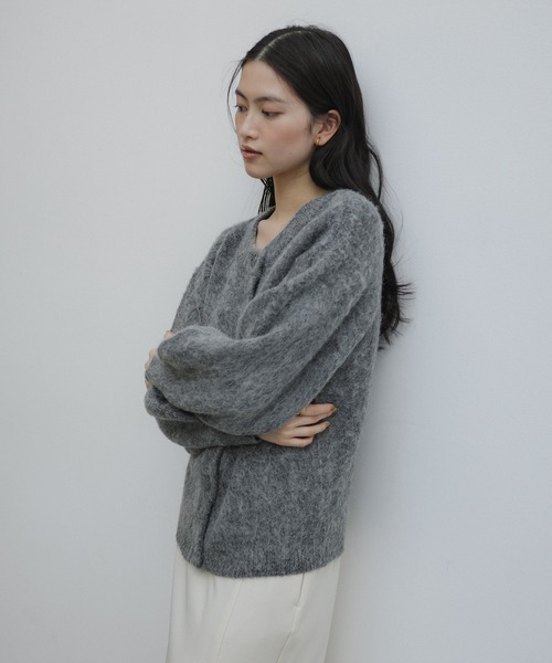 andme（アンドミー） ニット セーター モヘアライク2way長袖ニット