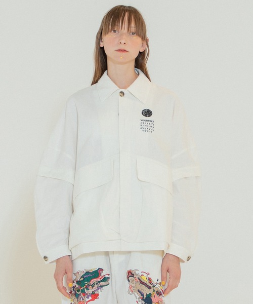 ジャケット・アウター STOF Linen UTAGE Embroi Blouson S STOF ブルゾン アウター Linen UTAGE Embroi Blouson メンズ