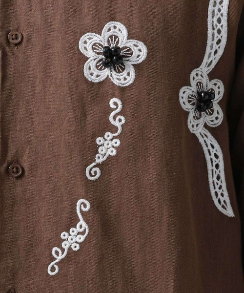 インディアイズビューティフル　刺繍　シャツ　ベイフロー セール】【INDIA IS BEAUTIFUL】刺繍シャツ（シャツ/ブラウス