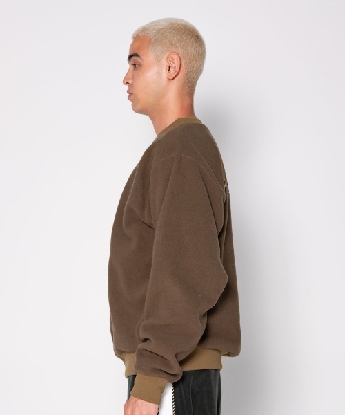 7AS5 Ed Hardy バックプリントスウェット　トレーナー　M ブラウン 10．0oz T／C クルーネック スウェット（裏起毛） 5928