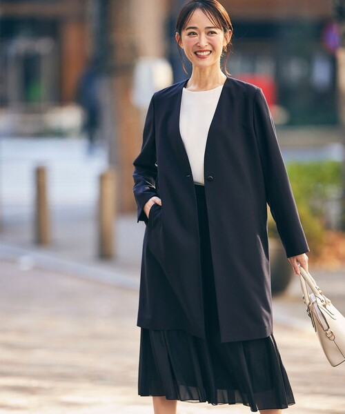 ANY SIS（エニィスィス） ノーカラーコート コート カラーレスライト