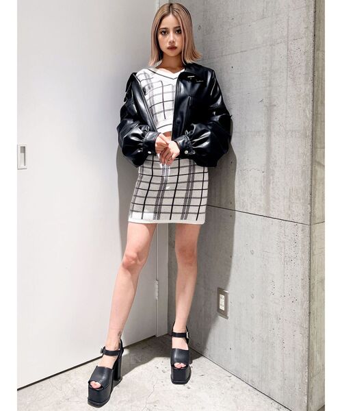 GYDA（ジェイダ） スカート CHECK PATTERN ニットスカートライク