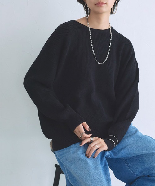 RASW ニット セーター 「RASW」綿100%クルーネックニット レディース