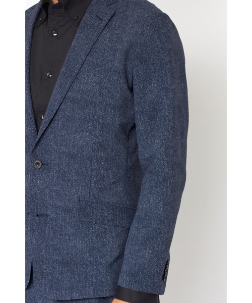 セレモニースーツ カジュアルスーツ HIGH STREET∴COOLMAXデニムプリントサッカージャケット メンズの画像