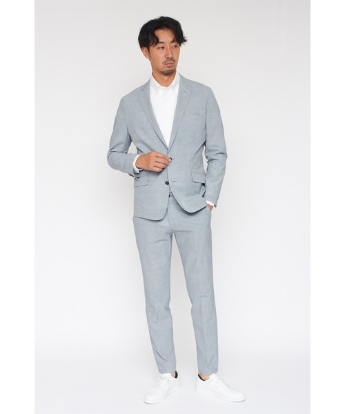 セレモニースーツ カジュアルスーツ HIGH STREET∴COOLMAXデニムプリントサッカージャケット メンズの画像
