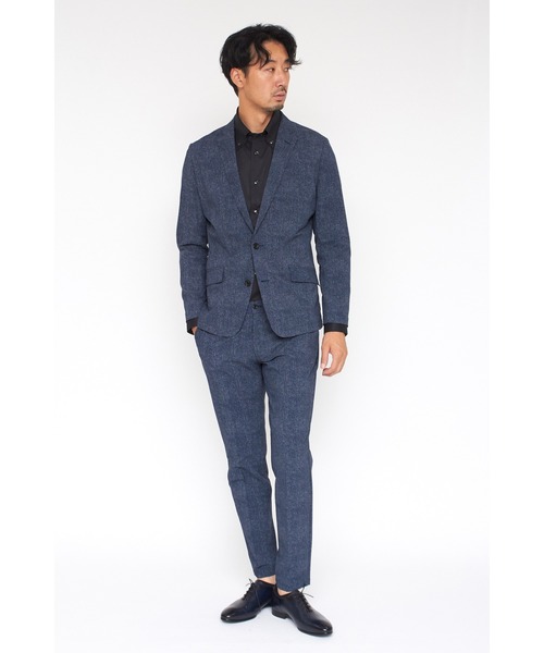 セレモニースーツ カジュアルスーツ HIGH STREET∴COOLMAXデニムプリントサッカージャケット メンズの画像