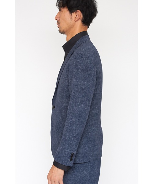 セレモニースーツ カジュアルスーツ HIGH STREET∴COOLMAXデニムプリントサッカージャケット メンズの画像