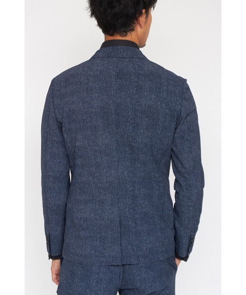 セレモニースーツ カジュアルスーツ HIGH STREET∴COOLMAXデニムプリントサッカージャケット メンズの画像