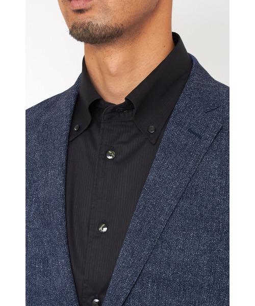 セレモニースーツ カジュアルスーツ HIGH STREET∴COOLMAXデニムプリントサッカージャケット メンズの画像