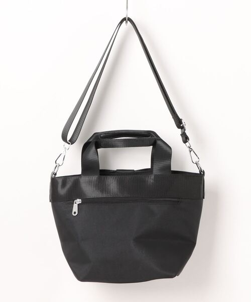 リボン付き黒と白のハンドバッグ LA VORAGINE（ラ ヴォラジネ） トートバッグ 2wayリボン付き 3WAY 配色