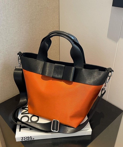 LA VORAGINE（ラ ヴォラジネ） トートバッグ 2wayリボン付き 3WAY 配色