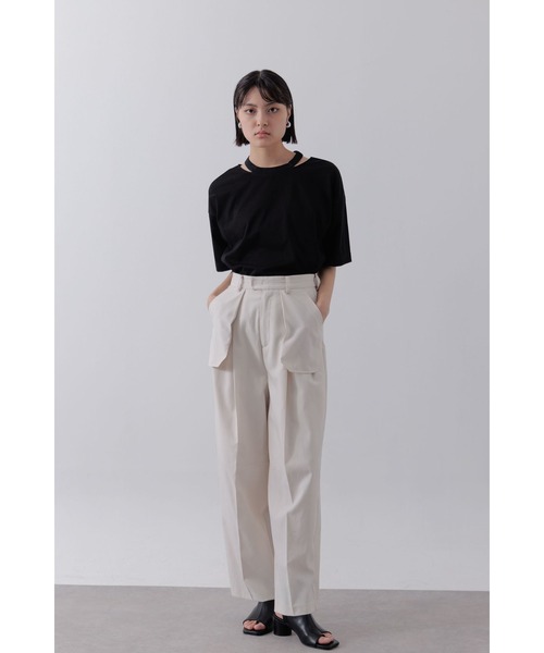 Limue tシャツ カッティングデザインカットソー レディース